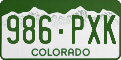 CO license plate 986PXK