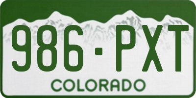 CO license plate 986PXT