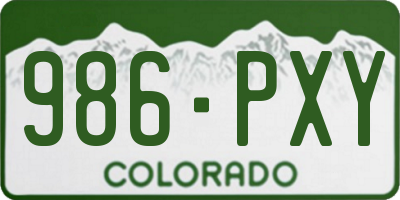 CO license plate 986PXY