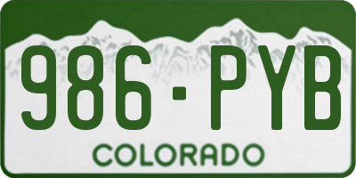 CO license plate 986PYB