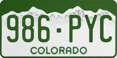 CO license plate 986PYC