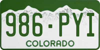 CO license plate 986PYI
