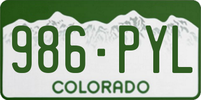 CO license plate 986PYL