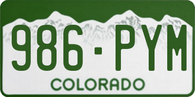 CO license plate 986PYM
