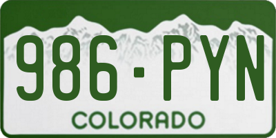 CO license plate 986PYN