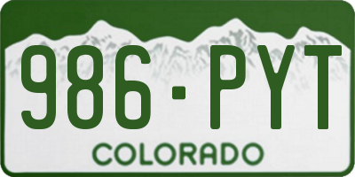 CO license plate 986PYT