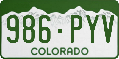 CO license plate 986PYV