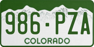 CO license plate 986PZA