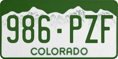 CO license plate 986PZF