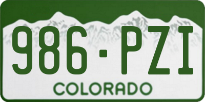 CO license plate 986PZI