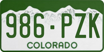 CO license plate 986PZK