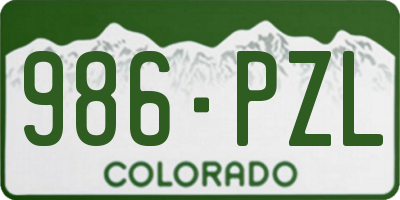 CO license plate 986PZL
