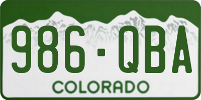 CO license plate 986QBA