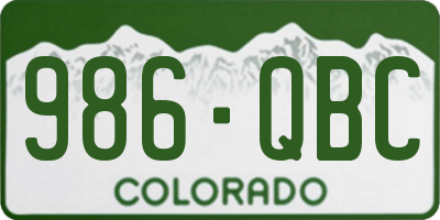 CO license plate 986QBC
