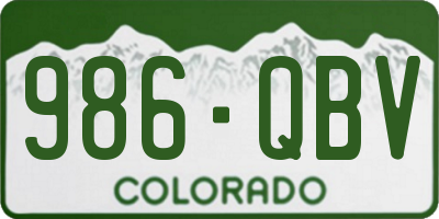 CO license plate 986QBV