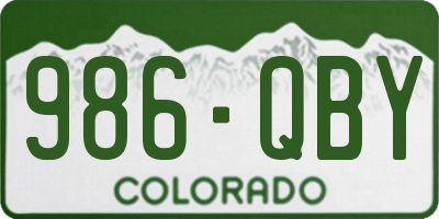 CO license plate 986QBY