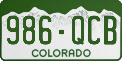 CO license plate 986QCB