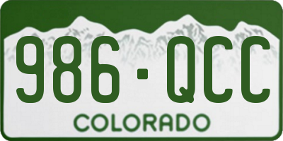 CO license plate 986QCC