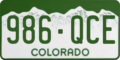 CO license plate 986QCE