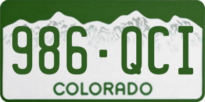 CO license plate 986QCI