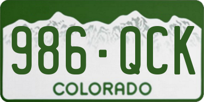 CO license plate 986QCK