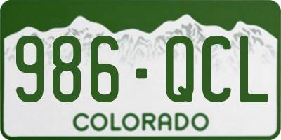 CO license plate 986QCL