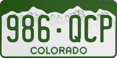 CO license plate 986QCP