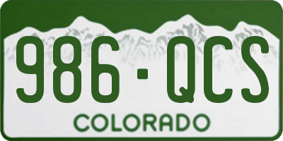 CO license plate 986QCS