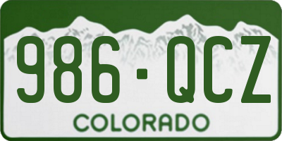 CO license plate 986QCZ