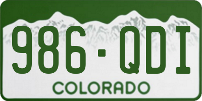 CO license plate 986QDI