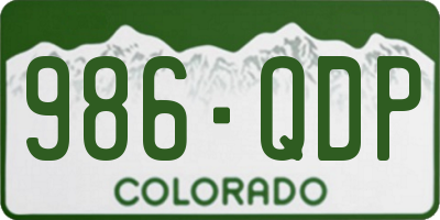 CO license plate 986QDP