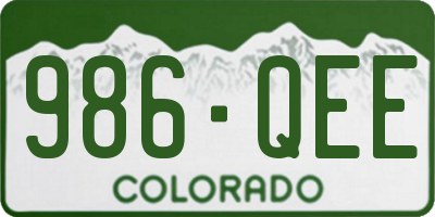 CO license plate 986QEE