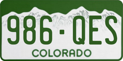 CO license plate 986QES