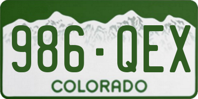 CO license plate 986QEX