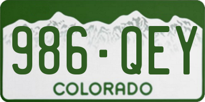 CO license plate 986QEY