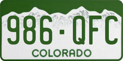 CO license plate 986QFC