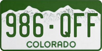 CO license plate 986QFF