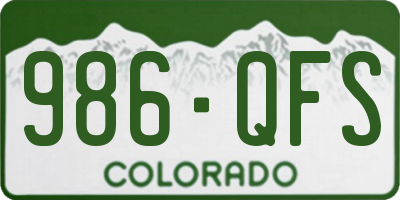 CO license plate 986QFS