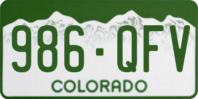 CO license plate 986QFV