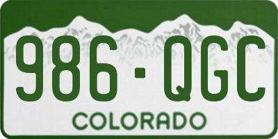 CO license plate 986QGC