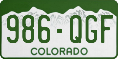 CO license plate 986QGF