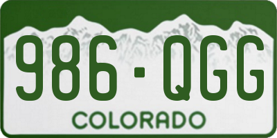 CO license plate 986QGG