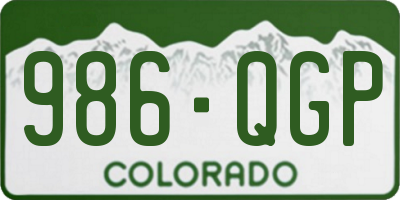 CO license plate 986QGP