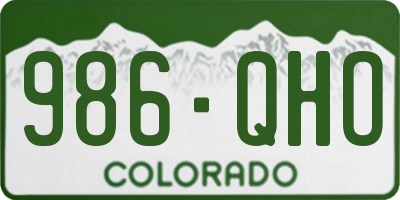 CO license plate 986QHO