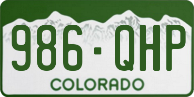 CO license plate 986QHP