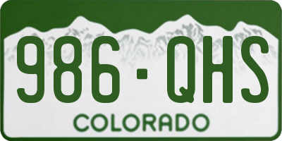 CO license plate 986QHS
