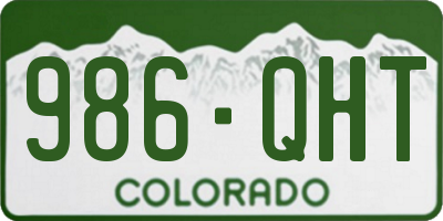CO license plate 986QHT