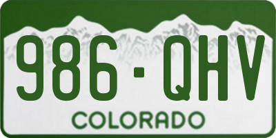 CO license plate 986QHV