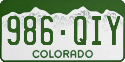 CO license plate 986QIY
