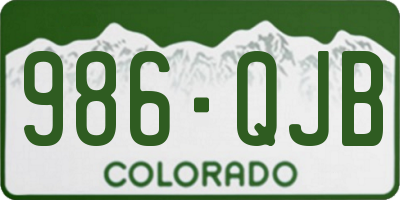 CO license plate 986QJB